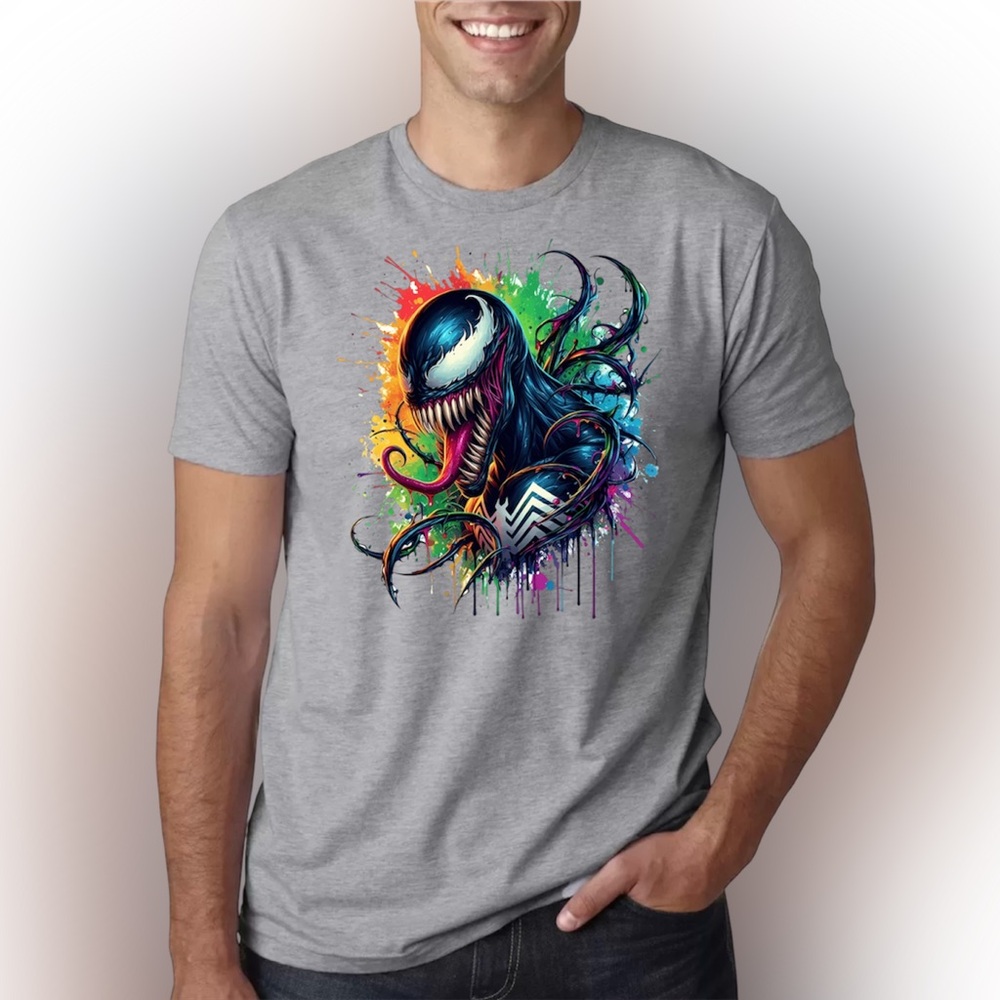 Action Hero Battle Scene Graphic T-Shirt for Men – Colorful Art Print Tee